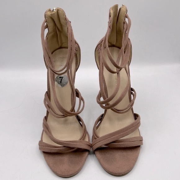 Marc Fisher Mauve Strappy Faux Suede High Heels Size 7 - Picture 2 of 12